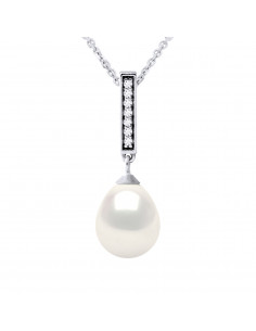 Pear pear necklace 8-9 mm - 925 silver jewelery - Bercy