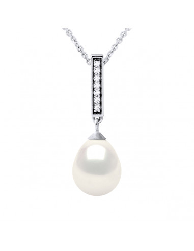 Collier Perle Poire 8-9 mm - Joaillerie Argent...