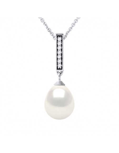 Pear pear necklace 8-9 mm - 925 silver jewelery - Bercy