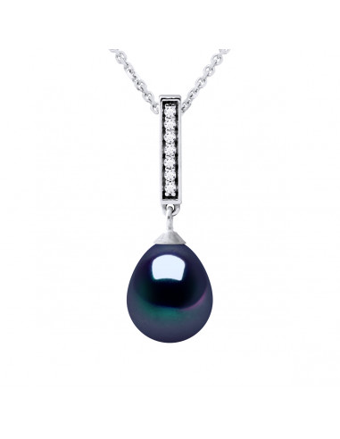 Pear pear necklace 8-9 mm - 925 silver jewelery...