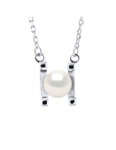 Collier Perle Ronde 7-8 mm - Plusieurs Coloris - Chaîne Forçat Argent 925 - LE CROTOY