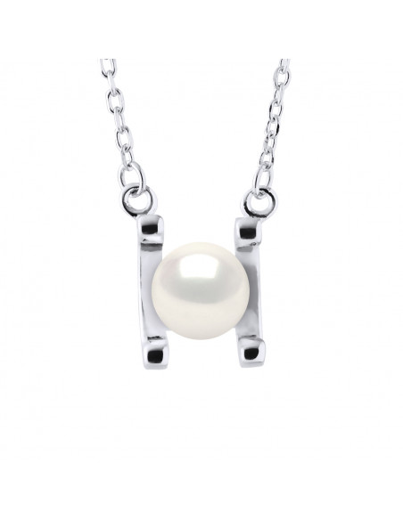 Collier Perle Ronde 7-8 mm - Plusieurs Coloris - Chaîne Forçat Argent 925 - LE CROTOY