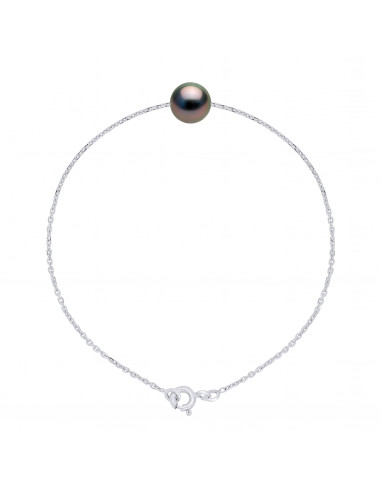 Bracelet Perle de Tahiti Ronde 8-9 mm - Chaîne Forçat - Or 375 - POERAVA