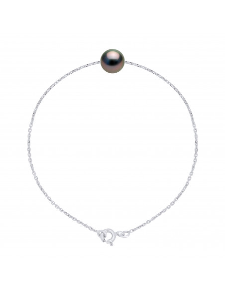 Bracelet Perle de Tahiti Ronde 8-9 mm - Chaîne Forçat - Or 375 - POERAVA