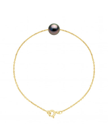Bracelet Perle de Tahiti Ronde 8-9 mm - Chaîne...