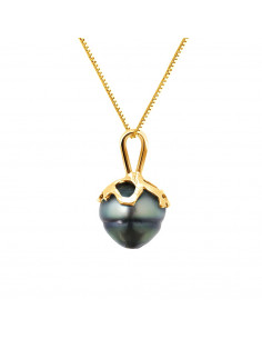 Tahitian Pearl Pendant Circled 9-10 mm - Chain Offered -...