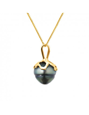 Tahitian Pearl Pendant Circled 9-10 mm - Chain...