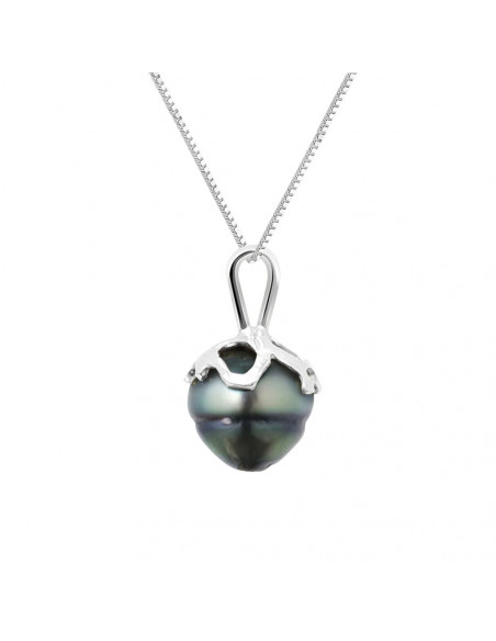 Tahitian Pearl Pendant Circled 9-10 mm - Chain Offered - Gold 375 - Tapanu