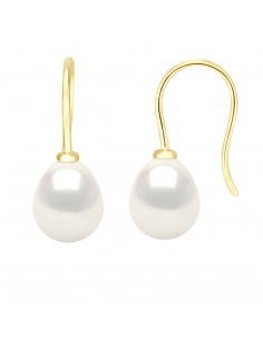 Pearl Beads 7-8 mm Earrings - Crochet System - Gold 750 -...