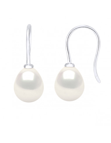 Boucles d'oreilles perles blanches