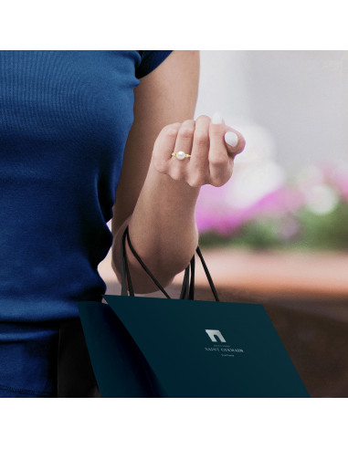 Ring Round Jewelry 8-9 mm - Diamonds 0.060 CTS...