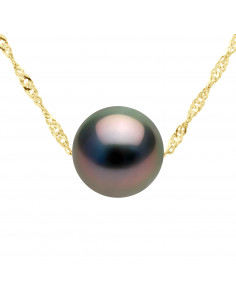 Round Tahitian Pearl Necklace 8-9 mm - Singapore Gold 750...