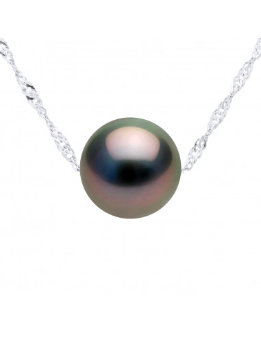 Round Tahitian Pearl Necklace 8-9 mm -...