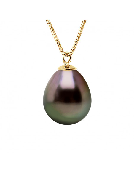 Collier Perle de Tahiti Poire 9-10 mm - Chaîne Vénitienne - MANUA
