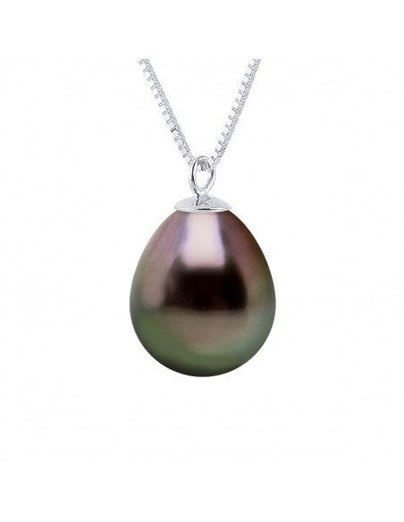 Collier Perle de Tahiti Poire 9-10 mm - Chaîne Vénitienne - MANUA