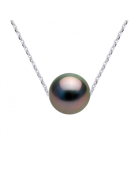 Round Tahitian Pearl Necklace 8-9 mm - Forçat Chain - Gold 375 - PoErava