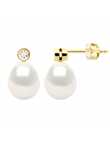 Boucles d'Oreilles PRESTIGE Perles Poires 8-9...