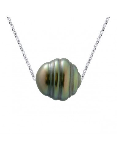 Colliers Perle de Tahiti Cerclée - Tailles de 8 à 11 mm - Chaîne Forçat - Argent 925 - MAURUURU