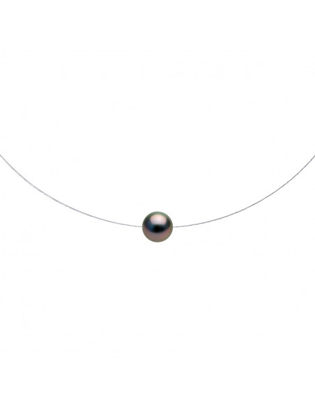 Collier Perle de Tahiti Ronde 10-11 mm - Câble Or 375 - IAORE