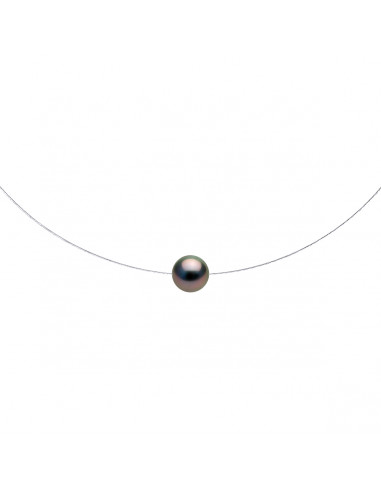 Collier Perle de Tahiti Ronde 9-10 mm - Câble Or 375 - IATEPA