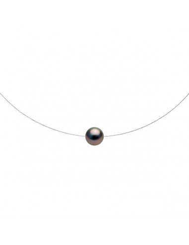 Collier Perle de Tahiti Ronde 9-10 mm - Câble...