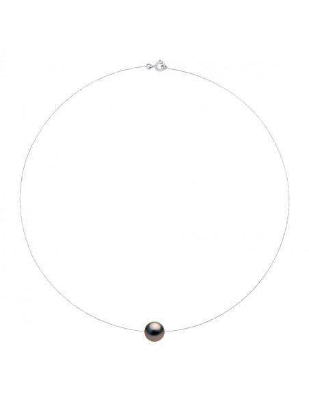 Round Tahitian Pearl Necklace 9-10 mm - Gold 375 - Iatepa Cable