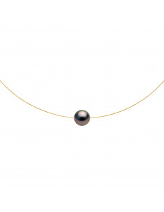 Round Tahitian Pearl Necklace 9-10 mm - Gold 375 - Iatepa...