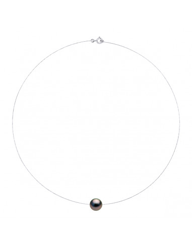 Collier Perle de Tahiti Ronde 10-11 mm - Câble...