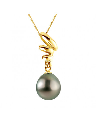 Pendentif Perle de Tahiti Poire 10-11 mm -...
