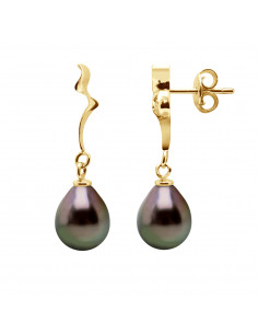 Pearl pear pears pear earrings 9-10 mm - Strollers System...