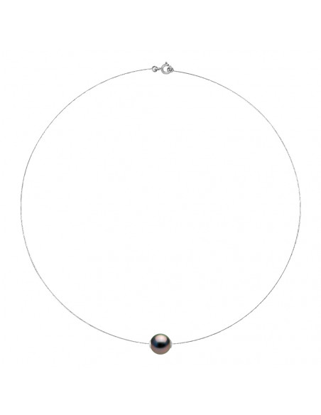 Collier Prestige - Perle de Tahiti Ronde 9-10 mm - Câble Or 375 - ARKANIA