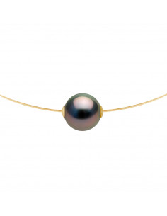 Prestige Necklace - Tahitian Beads Round 9-10 mm - Gold...