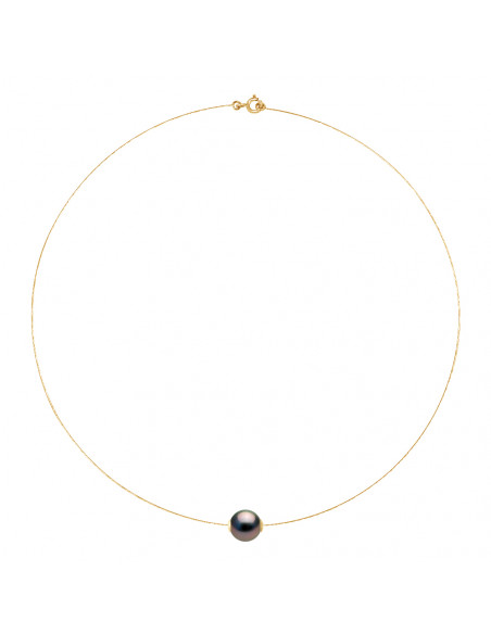Collier Prestige - Perle de Tahiti Ronde 9-10 mm - Câble Or 375 - ARKANIA