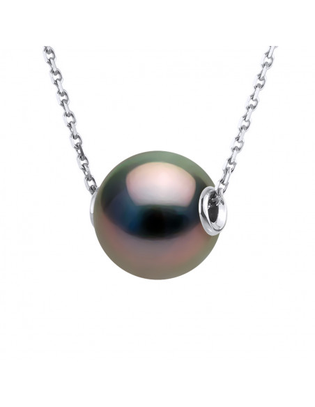 Round Tahitian Pearl Prestige Necklace 11-12 mm - Forçat Chain - Gold 750 - Rapaki