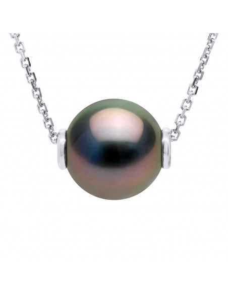 Collier Prestige Perle de Tahiti Ronde 10-11 mm - Chaîne Forçat - Or 375 - RAPARATU