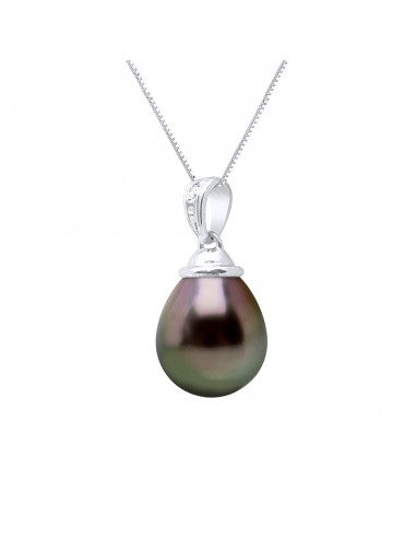 Pendentif Perle de Tahiti Poire 9-10 mm -...