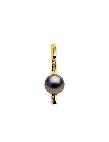 Round Tahitian Pearl Prestige Pendant 9-10 mm -...
