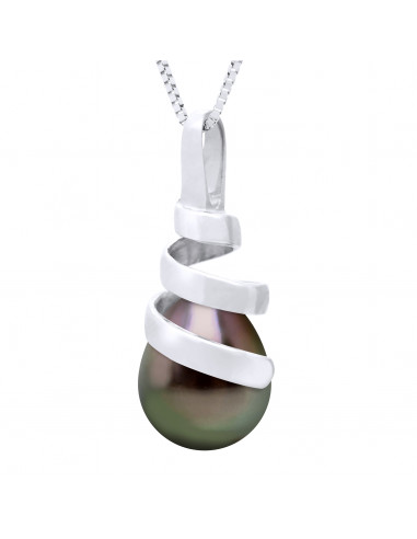 Pendentif Perle de TAHITI Poire 9-10 mm -...