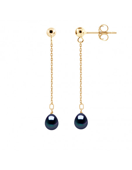 Pearl Pearl Beads 7-8 mm Earrings - Strollers System - Gold 375 - Marives