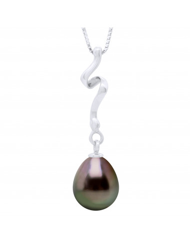 Pendentif Perle de Tahiti Poire 9-10 mm - Chaîne Offerte - Or 375 - RAPANUI