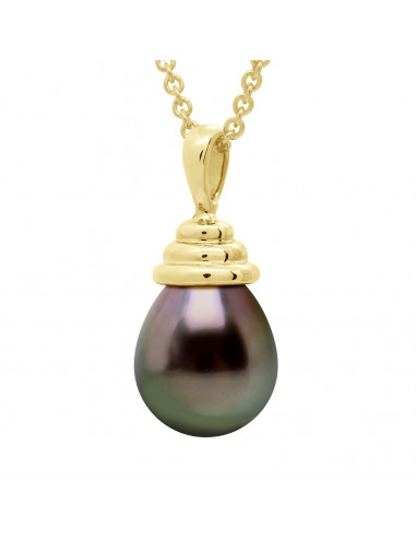Pendentif Perle de Tahiti Poire 9-10 mm -...