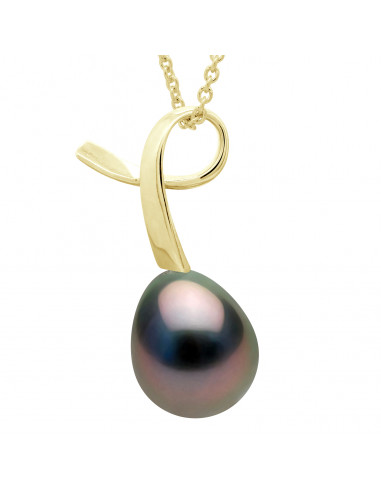Pendentif Perle de Tahiti Poire 10-11 mm -...