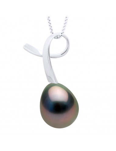 Pendentif Perle de Tahiti Poire 10-11 mm - Chaîne Offerte - Or 750 - PATARU