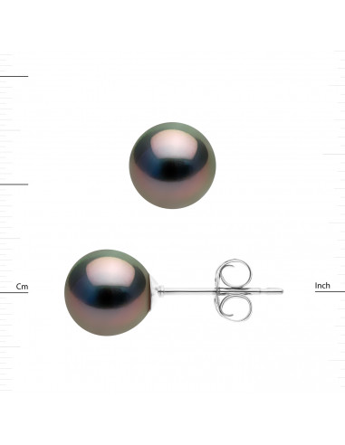 Earrings Beads of Tahiti Ovales 8-9 mm -...