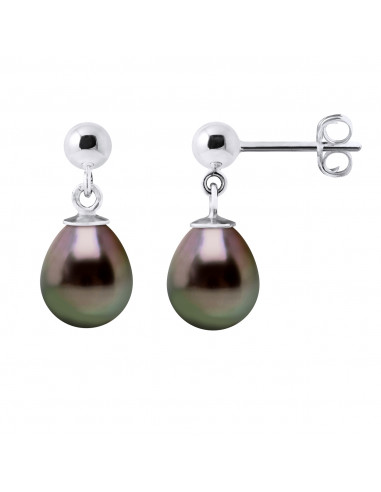Boucles d'Oreilles Pendantes Perles de Tahiti...