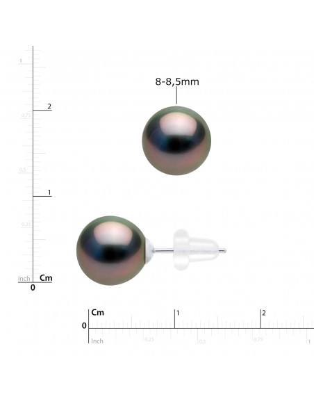 Round Tahiti Bead Earrings - Available in several sizes - Silicone Strollers System - Gold 750 - Tilaran