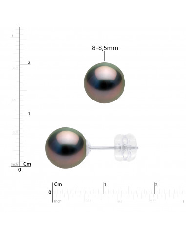 Round Tahitian Bead Earrings - Sizes from 8 to...