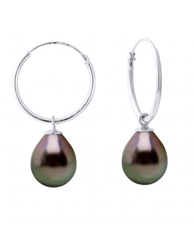 Tahitian Bead Earrings Poirs 9-10 mm - Creole...