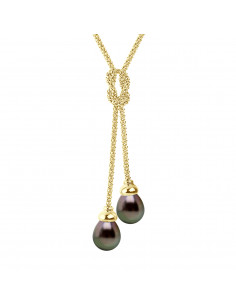Prestige Necklace You & Me - Tahitian Beads Poir 9-10 mm...