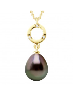 Jewelery Necklace Tahiti Pear Pear 8-9 mm - Diamonds...